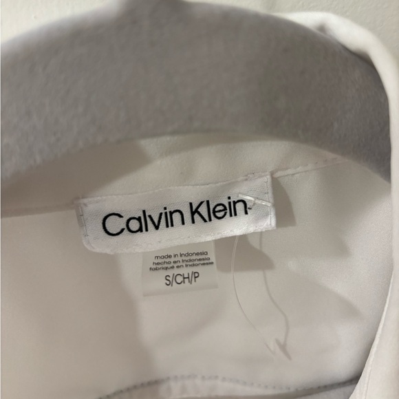 NWT-CALVIN KLEIN Women's Tweed-Trim Button Down Shirt - Picture 8 of 9